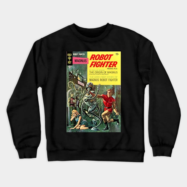 Gold Key Magnus Robot Fighter Comic Book Cover Crewneck Sweatshirt by Creative Bedouin